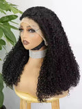 Deep Curl 13x4 Lace Front Wig – 100% Human Hair | 350% Density | 12”–22” | Glueless Natural Black