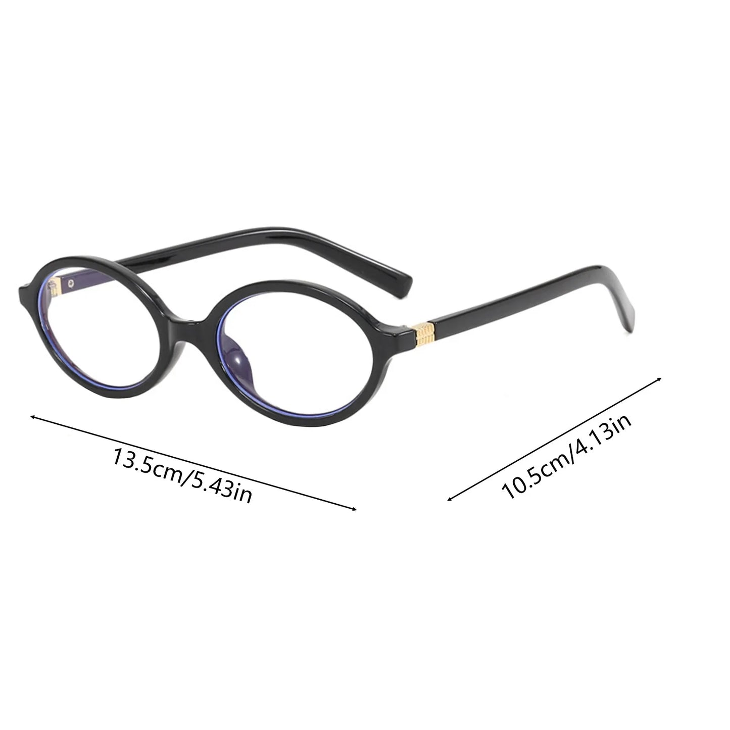 Limited Edition Black Frame Sunglasses Oval Flat Mirror Small Frame
