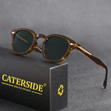 CATERSIDE Retro Round Men Sunglasses Punk Propionic Acid Pin Temple