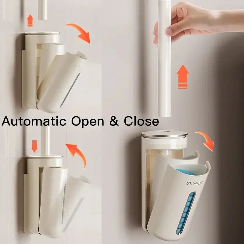 Toilet Brush Wall-Mounted Cleaning Tool for Bathroom