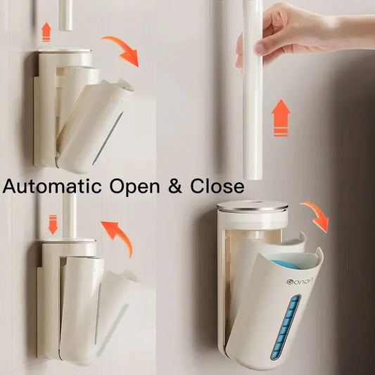 Toilet Brush Wall-Mounted Cleaning Tool for Bathroom