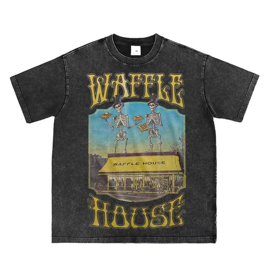 Waffle House - Acid Wash Boxy Fit Tshirts