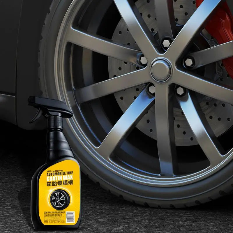 Car Tire Shine 500ml Tire Black Coverall Tire Shine Wheel Care Products Waterproof High Gloss Tire Wax Tire Dressing Spray For