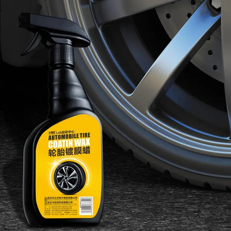 Car Tire Shine 500ml Tire Black Coverall Tire Shine Wheel Care Products Waterproof High Gloss Tire Wax Tire Dressing Spray For