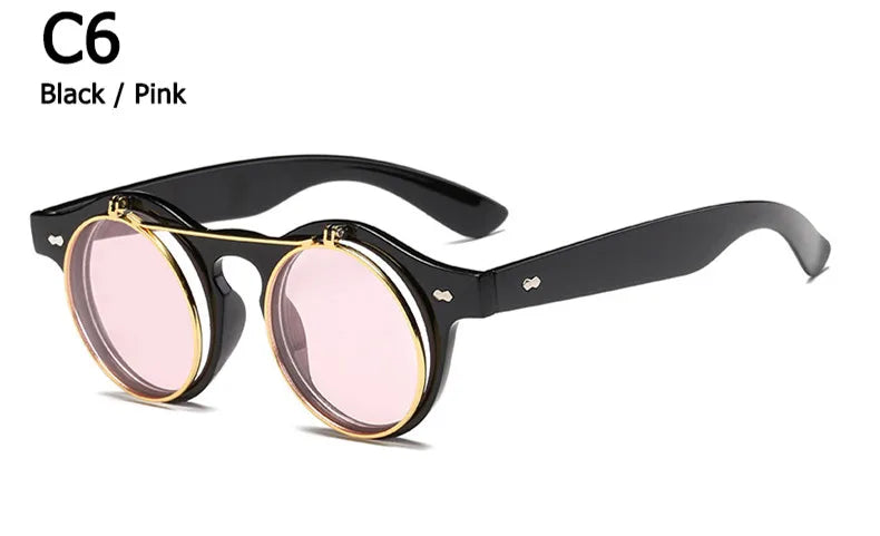 Fashion Retro Round Steampunk Sunglasses Men Brand Designer Vintage Steam Punk Sun Glasses Women oculos gafas de sol