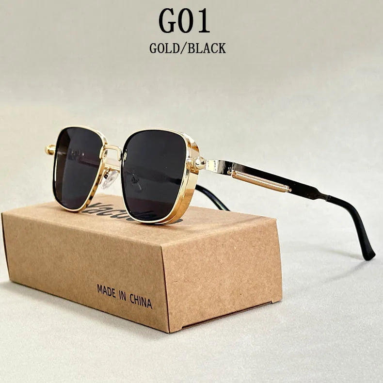 Steampunk Sunglasses For Men Vintage Square Sunglasses Women 2024 Punk Fashion Glasses Dropshipping Gafas De Sol Hombre Okulary