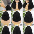Deep Curl 13x4 Lace Front Wig – 100% Human Hair | 350% Density | 12”–22” | Glueless Natural Black