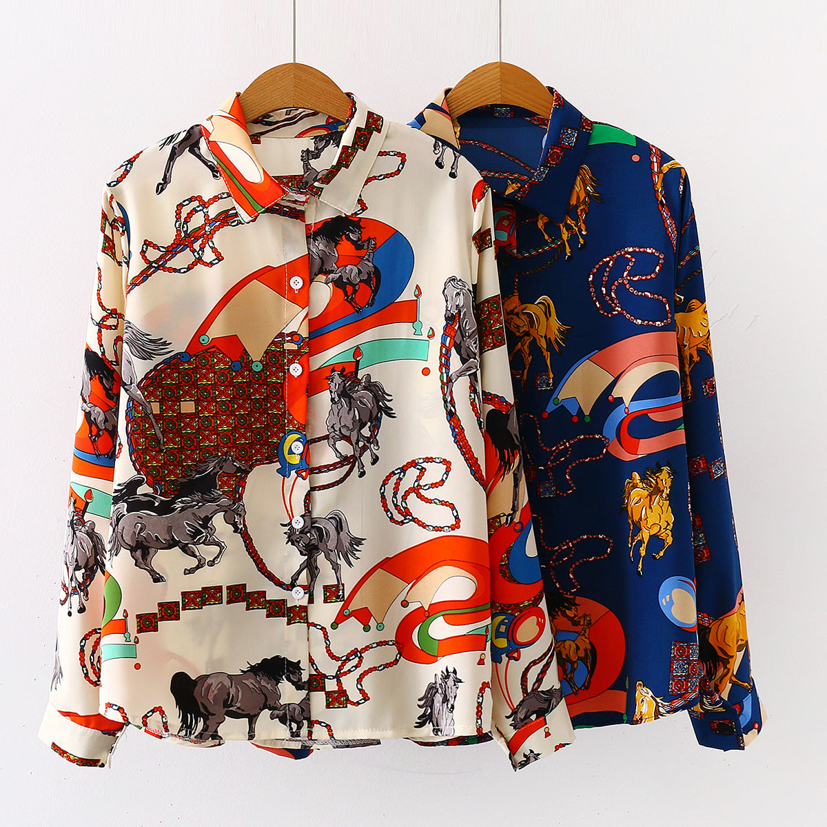 French vintage printed shirt