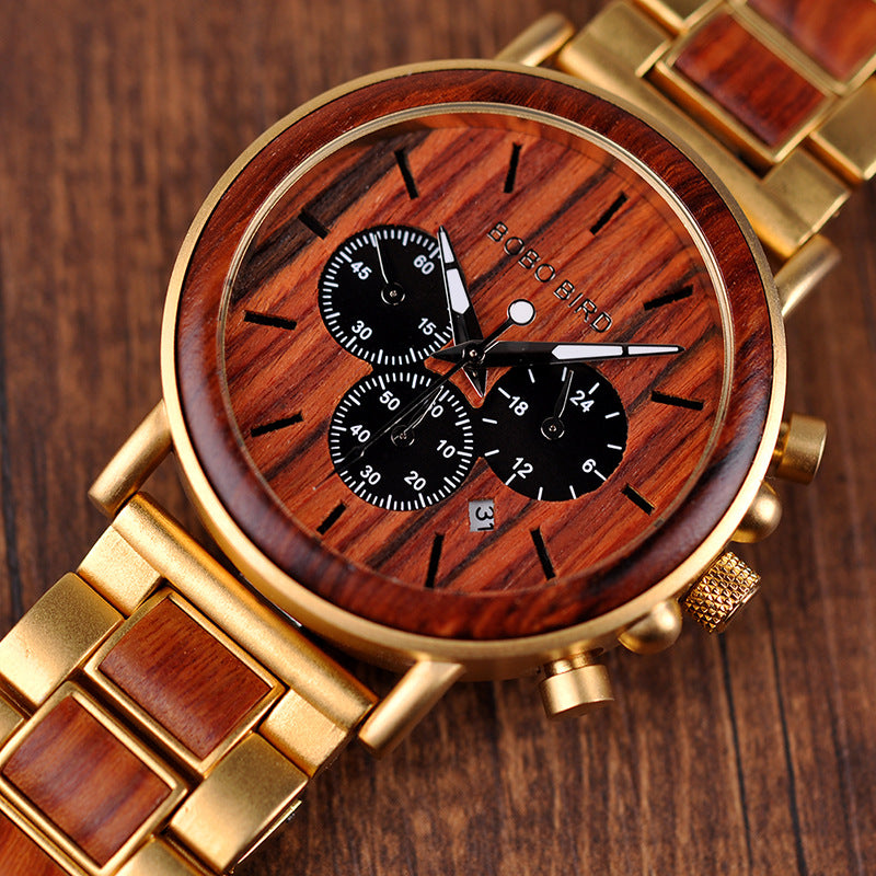 Men's Wooden Watch Miyota Movement Solid Wood Watch