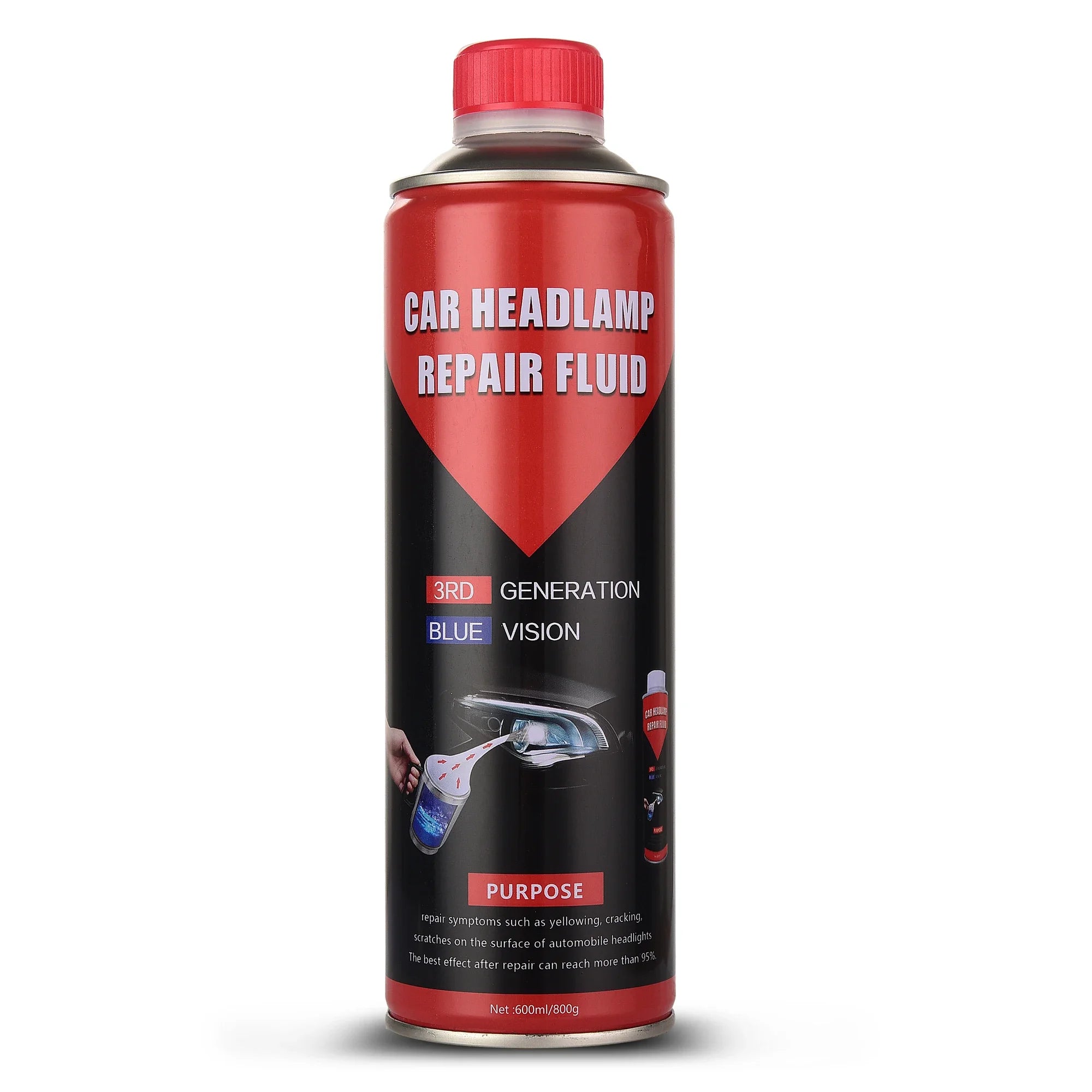 Headlights Evaporator Set Car Light Repair Cleaner Kit 800G Liquid Repair Maintenance Car Headlight Polish Cleaning Kit