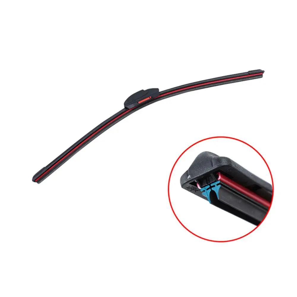 Car Windshield Wiper Blades Universal Water Repellent Wiper Blades Soft Double Layer Rubber Frameless Bracketless Car Wipers