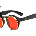 Fashion Retro Round Steampunk Sunglasses Men Brand Designer Vintage Steam Punk Sun Glasses Women oculos gafas de sol