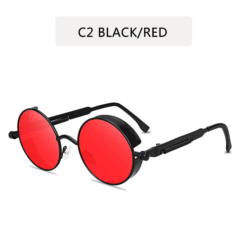 Metal Steampunk Sunglasses Men Women Fashion Round Glasses Brand Design Vintage Sun Glasses High Quality Oculos de sol