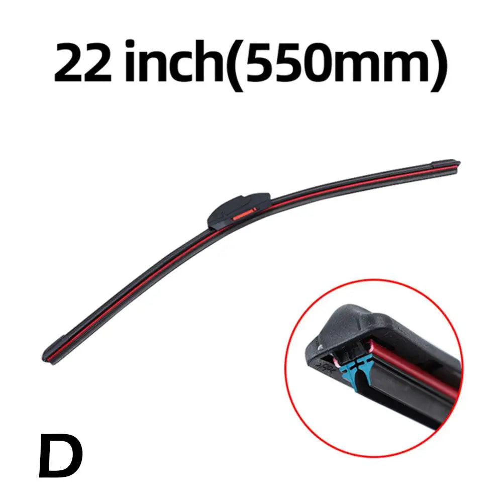 Car Windshield Wiper Blades Universal Water Repellent Wiper Blades Soft Double Layer Rubber Frameless Bracketless Car Wipers