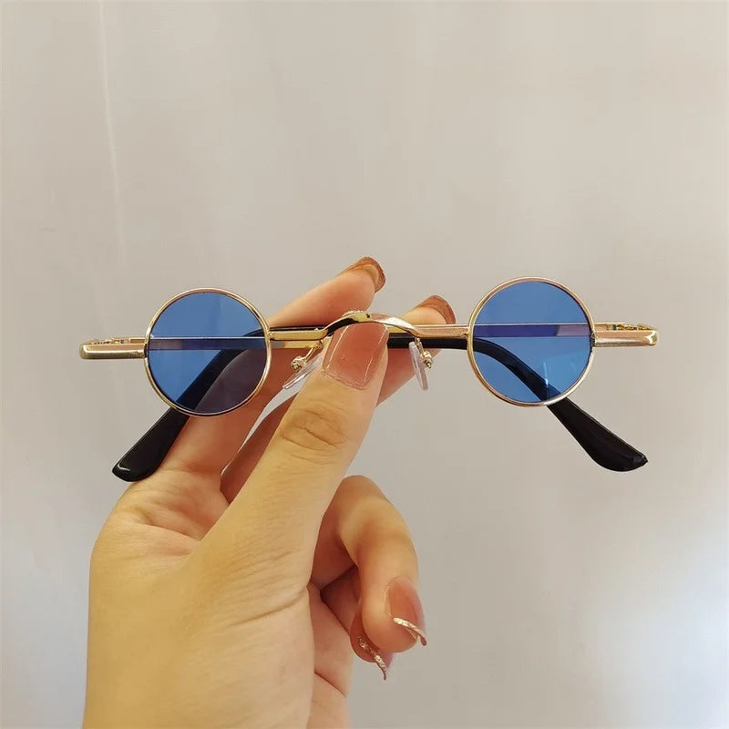 Ins 2022 Fashion Punk Round Sunglasses for Men Women Small Frame Vintage Steampunk Sun Glasses Hip Hop Style Eyeglasses