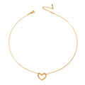 Hollow Heart Pendant Stainless Necklace