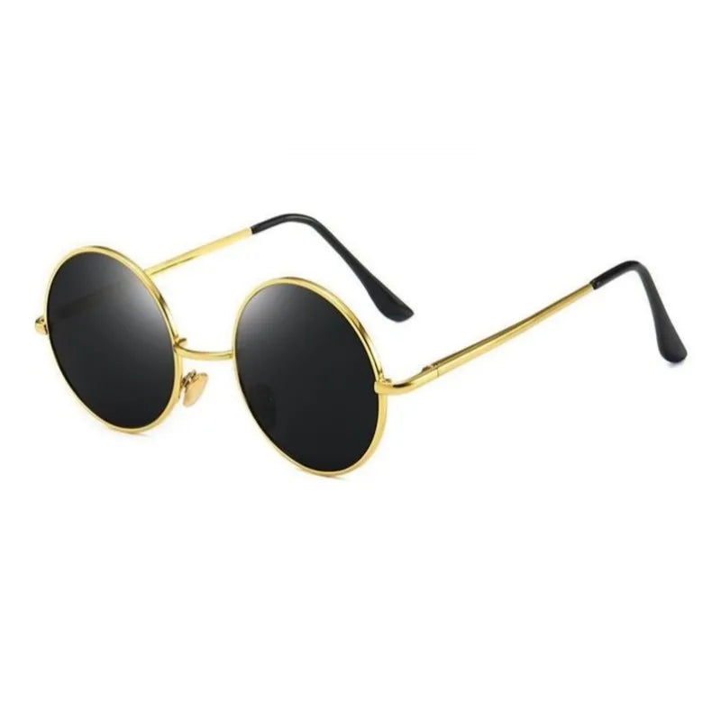 Fashion Gothic Steampunk Business Style Round Frame Metal Sunglasses Men Women Classic Polarized Sunglasses Uv Resistant Shades