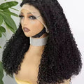Deep Curl 13x4 Lace Front Wig – 100% Human Hair | 350% Density | 12”–22” | Glueless Natural Black
