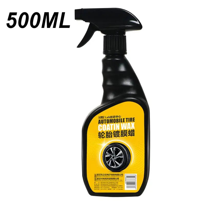 Car Tire Shine 500ml Tire Black Coverall Tire Shine Wheel Care Products Waterproof High Gloss Tire Wax Tire Dressing Spray For