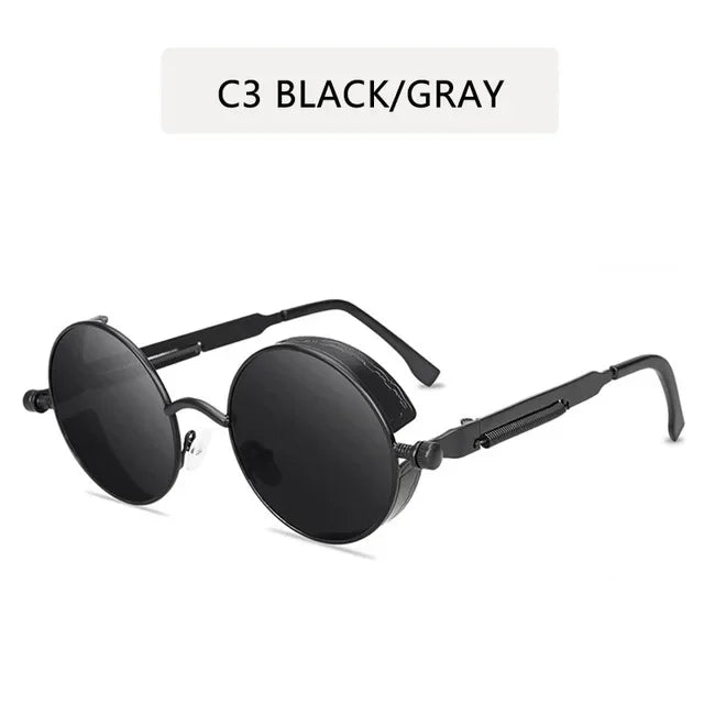 Metal Steampunk Sunglasses Men Women Fashion Round Glasses Brand Designer Vintage Sun Glasses High Quality Oculos de sol UV400