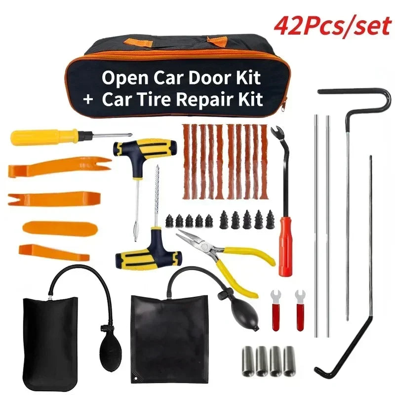 Auto Wedge Pump Locksmith Thickened Door Repair Air Cushion Emergency Car Open Unlock Tool Kit With Long Reach Grabber