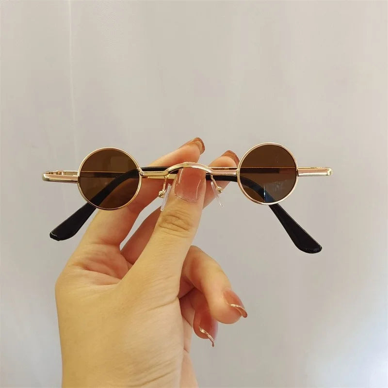Ins 2022 Fashion Punk Round Sunglasses for Men Women Small Frame Vintage Steampunk Sun Glasses Hip Hop Style Eyeglasses