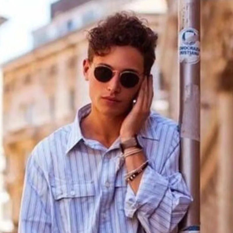Fashion Gothic Steampunk Business Style Round Frame Metal Sunglasses Men Women Classic Polarized Sunglasses Uv Resistant Shades