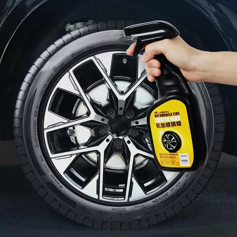 Car Tire Shine 500ml Tire Black Coverall Tire Shine Wheel Care Products Waterproof High Gloss Tire Wax Tire Dressing Spray For