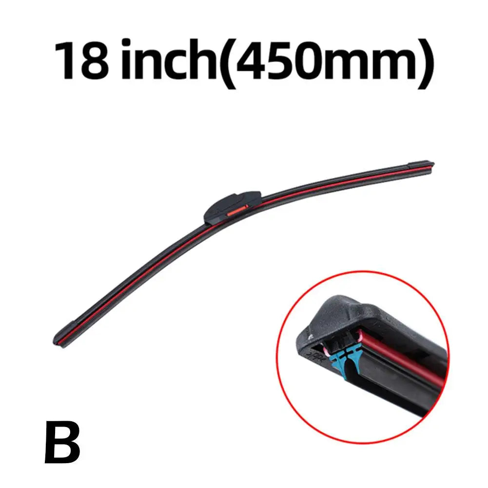 Car Windshield Wiper Blades Universal Water Repellent Wiper Blades Soft Double Layer Rubber Frameless Bracketless Car Wipers