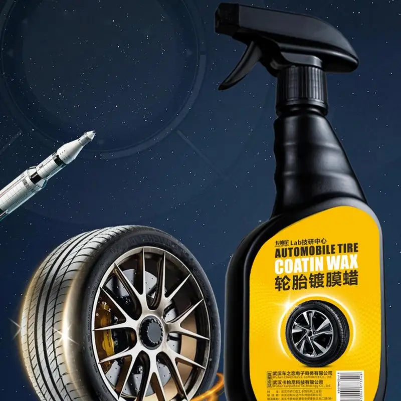 Car Tire Shine 500ml Tire Black Coverall Tire Shine Wheel Care Products Waterproof High Gloss Tire Wax Tire Dressing Spray For