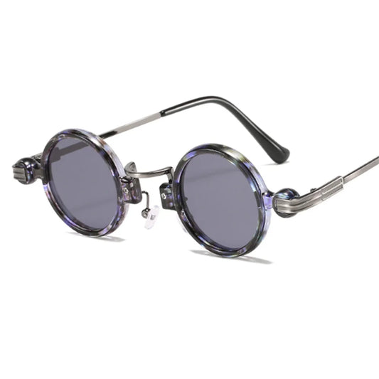 Vintage Steampunk Sunglasses Round Metal Frame For Men Women Personality Fashion Hip Hop UV400 Eye Protection Glasses New 2024