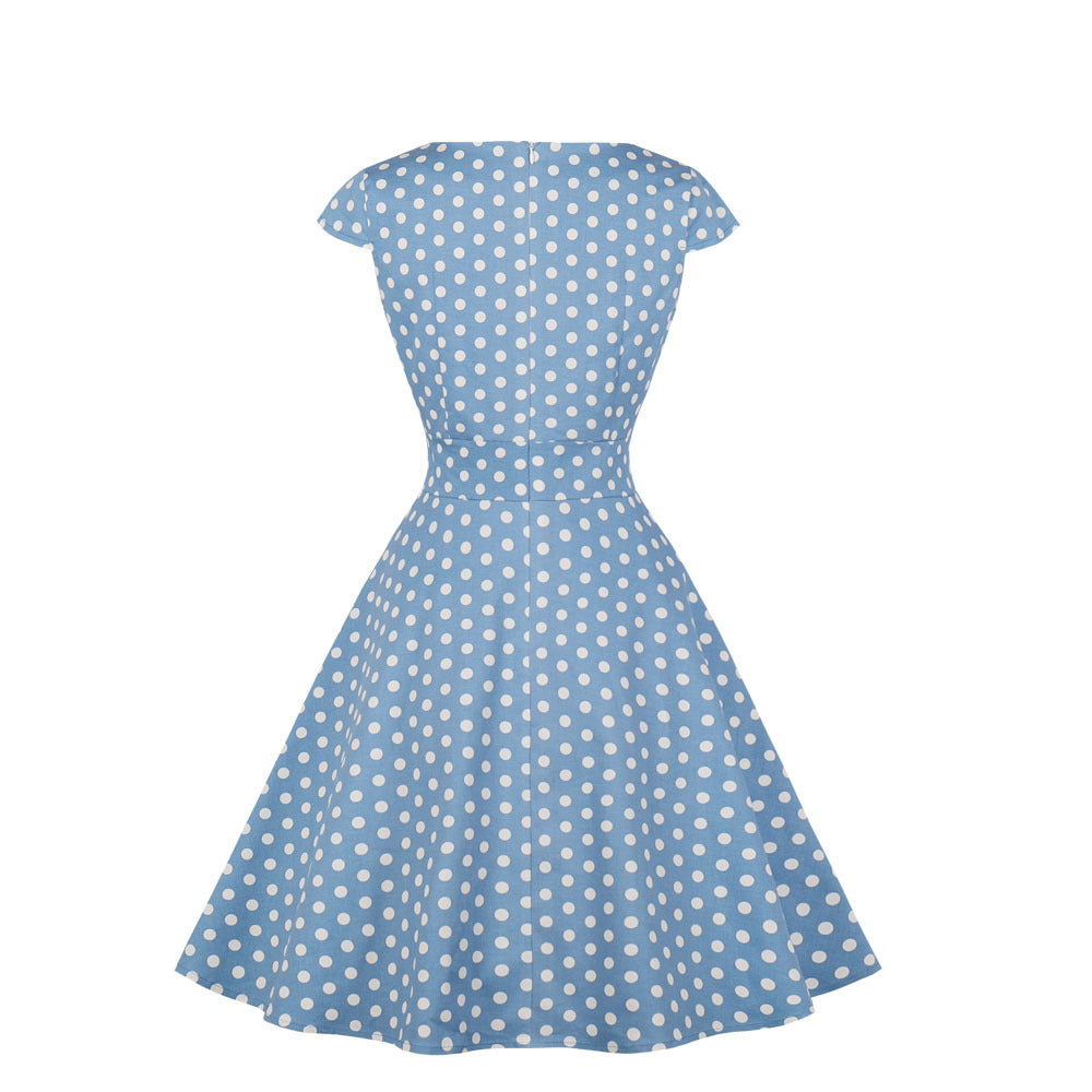 Hepburn style retro polka dot dress