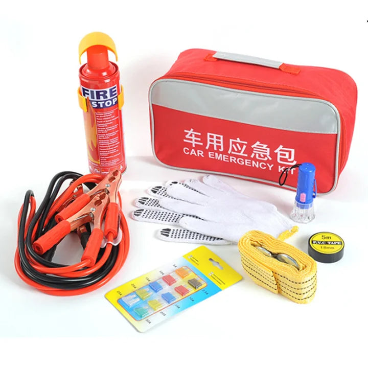 Car Vehicle Emergency Rescue Bag Jumper Cables Onboard Mini First Aid Kit Auto Emergency Road Kit