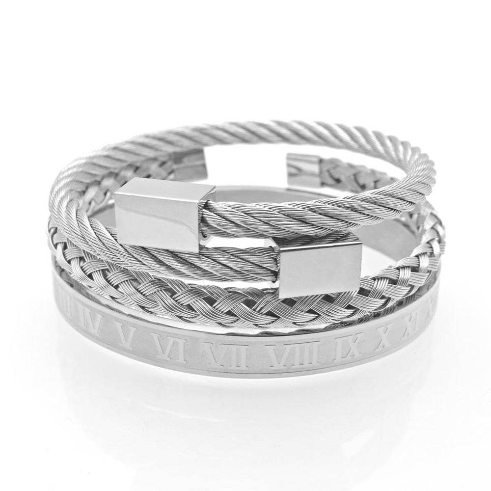 Letter Woven Square Stainless Steel Bracelet Bracelet