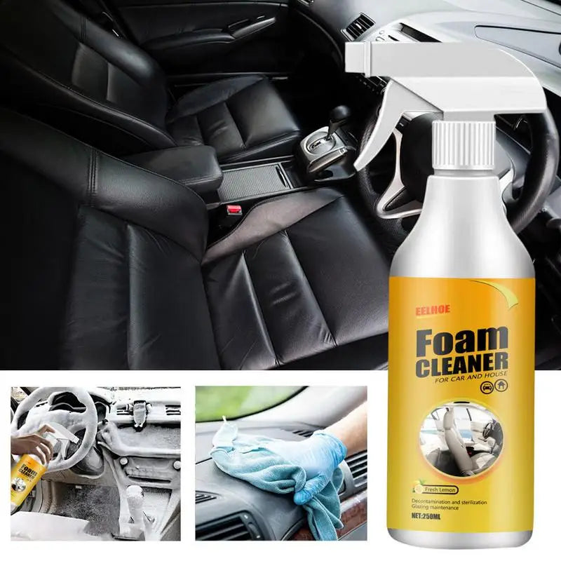 60ml Car Foam Cleaner Automoive Car Interior Leather Plastic Home Wash Maintenance Surfaces Spray Multipurpose Foam Dust Remover