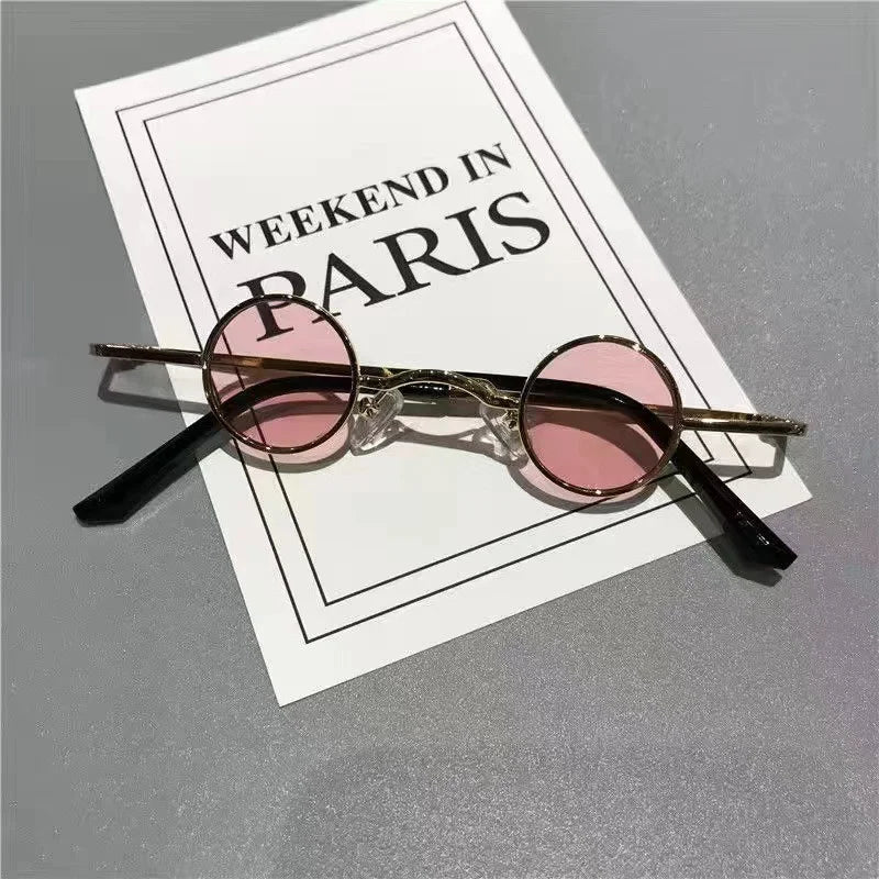 Ins 2022 Fashion Punk Round Sunglasses for Men Women Small Frame Vintage Steampunk Sun Glasses Hip Hop Style Eyeglasses