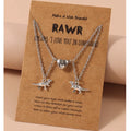 European and American Small Dinosaur Love Magnetic Button Necklace Set