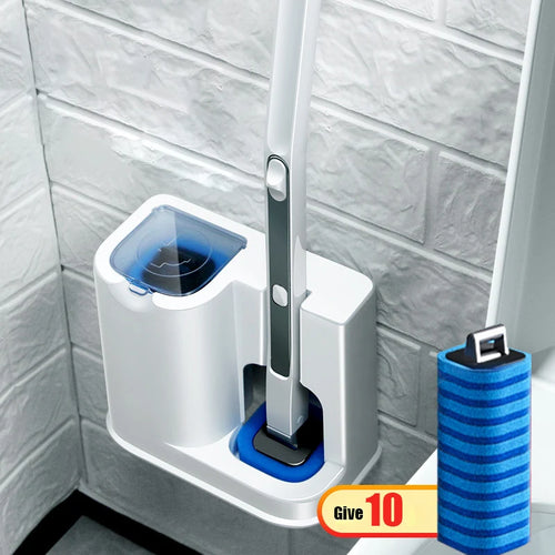 Disposable Toilet Brush with Replacement Brush Head Wall-Mounted No