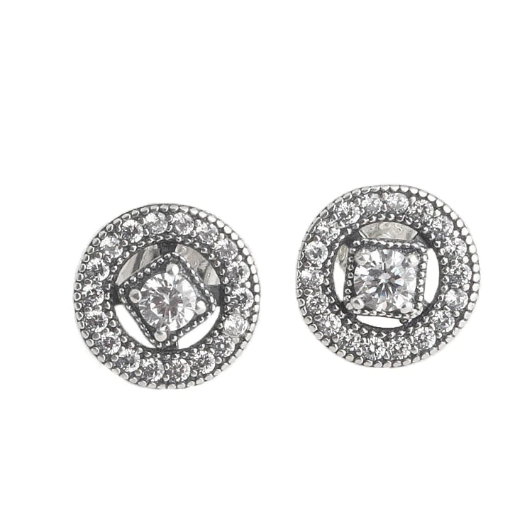 Vintage Zircon Stud Earrings