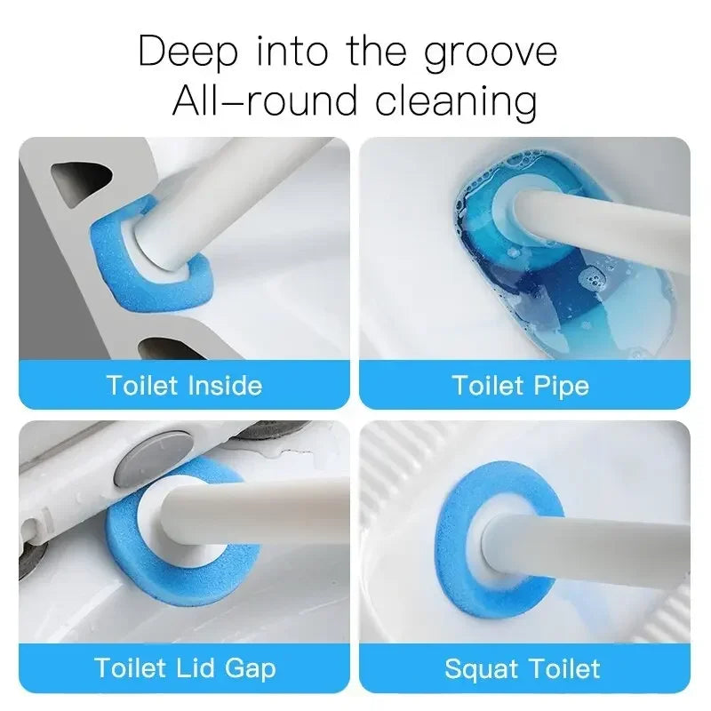 Toilet Brush Wall-Mounted Cleaning Tool for Bathroom