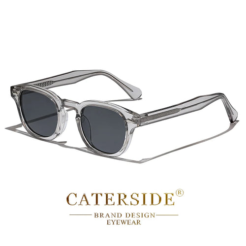 CATERSIDE Retro Round Men Sunglasses Punk Propionic Acid Pin Temple