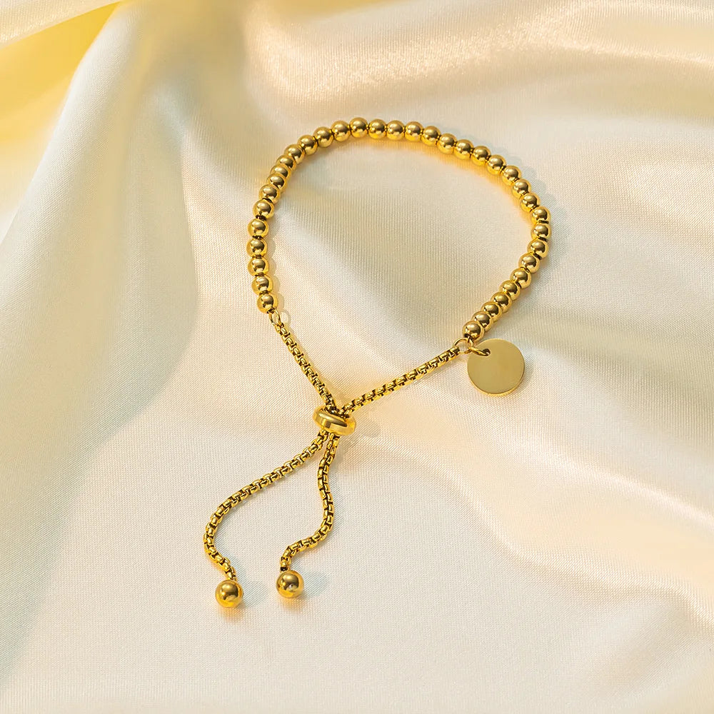 Small Ball Beads Pull Out Stainless Bracelet