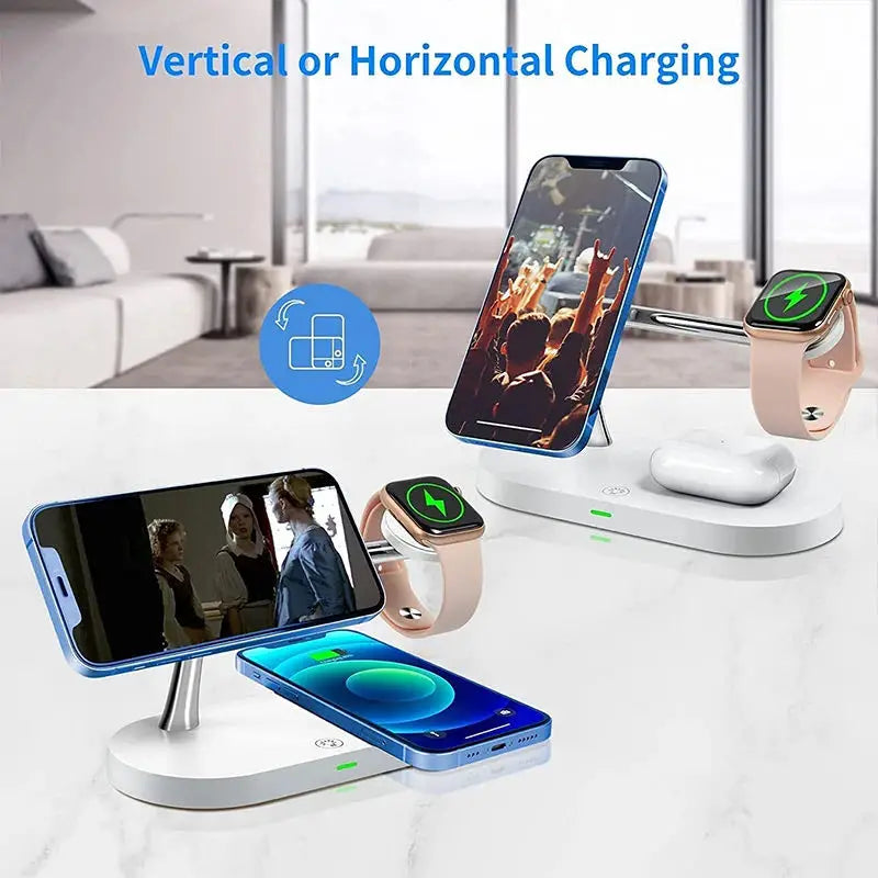 3 in 1 Wireless Charger Stand Magnetic For iPhone 12 13 14 15 16 Fast