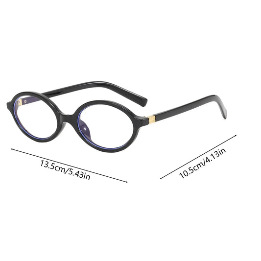 Limited Edition Black Frame Sunglasses Oval Flat Mirror Small Frame