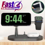 3 in 1 Wireless Charger Stand Magnetic For iPhone 12 13 14 15 16 Fast