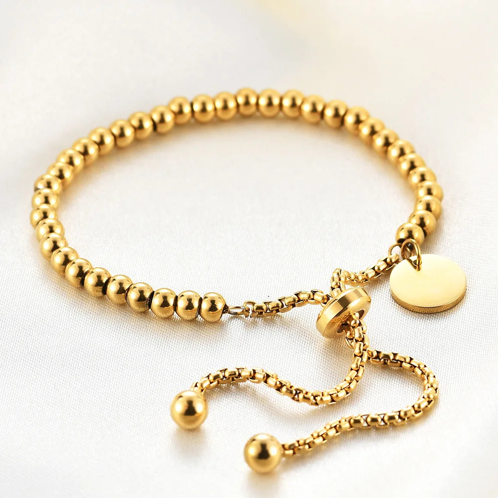 Small Ball Beads Pull Out Stainless Bracelet