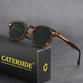 CATERSIDE Retro Round Men Sunglasses Punk Propionic Acid Pin Temple