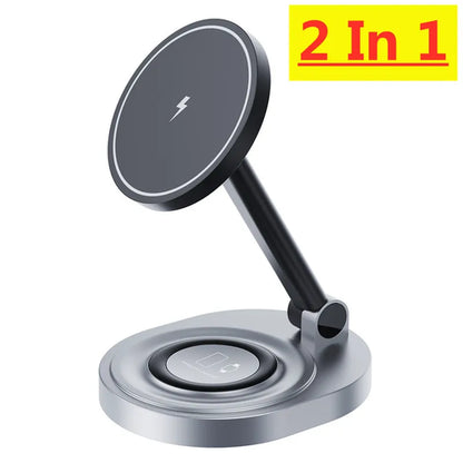 3 In 1 Foldable Wireless Charger Stand Pad Fast Magnetic Charging