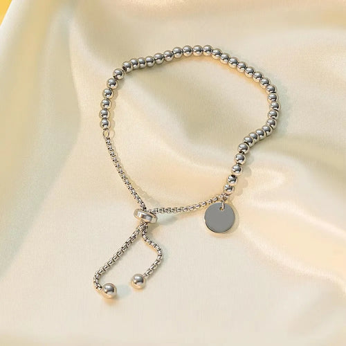 Small Ball Beads Pull Out Stainless Bracelet