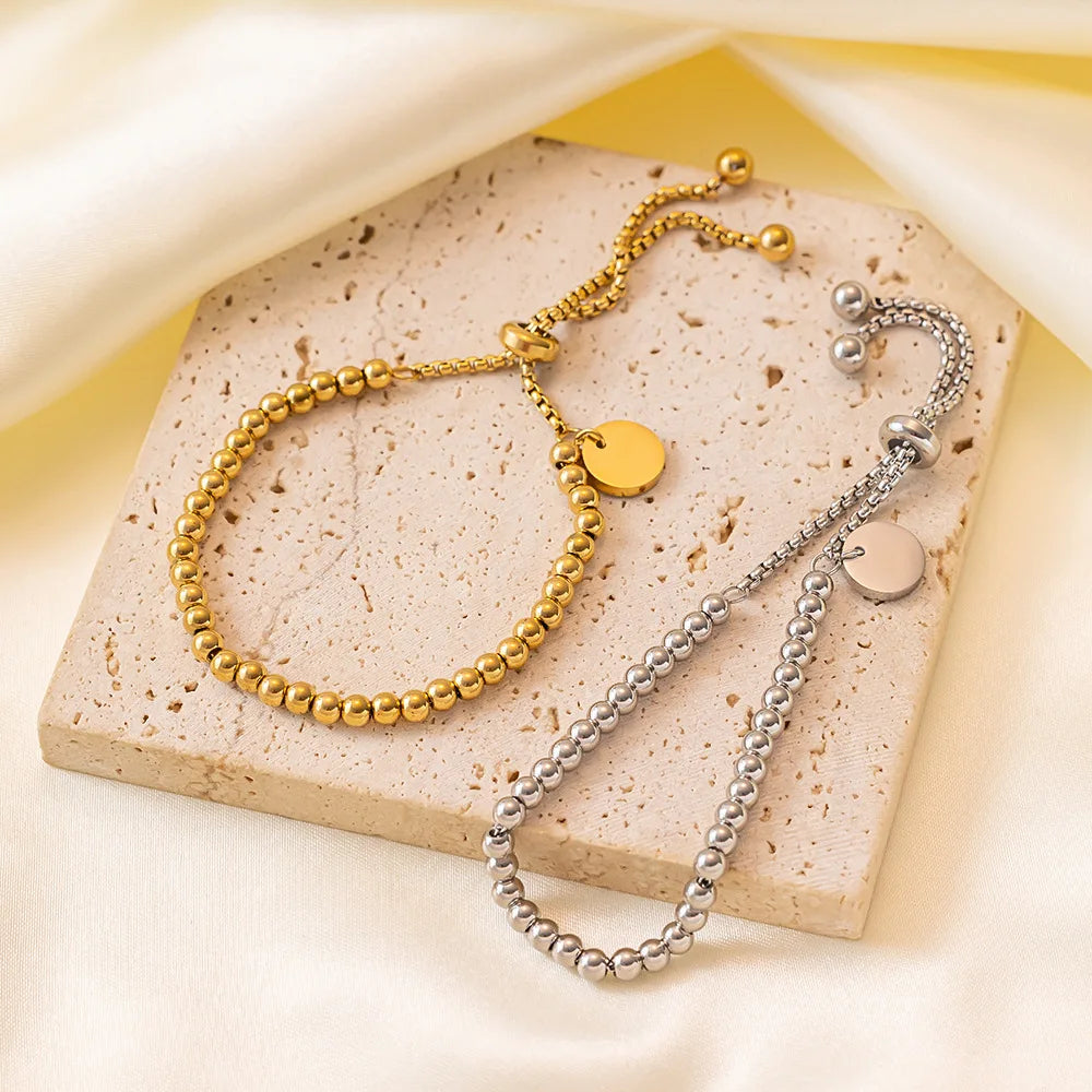 Small Ball Beads Pull Out Stainless Bracelet
